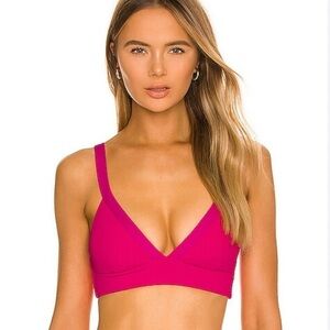 L*Space | Ribbed Vera Bikini Top In Bougainvillea Pink | XL
